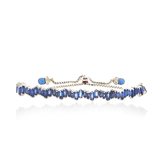 Blue Topaz Ice Toggle Bracelet in Silver