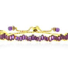 Amethyst Ice Toggle Bracelet in Yellow Gold