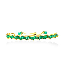 Green Onyx Ice Toggle Bracelet in Yellow Gold