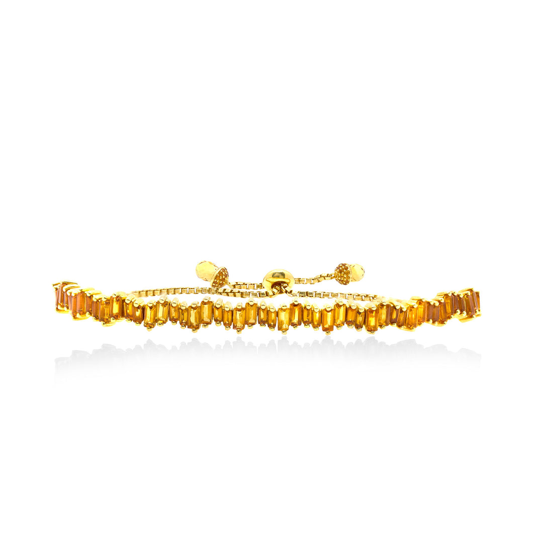 Citrine Ice Toggle Bracelet in Yellow Gold