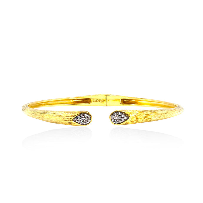 Open Rose Stem Hinged Bracelet