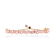 Pink Zircon Ice Toggle Bracelet in Rose Gold