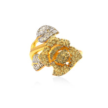 Gold Adjustable Citrine Rose Ring