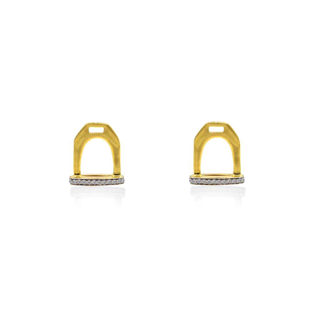 Stirrup Studs in Yellow Gold