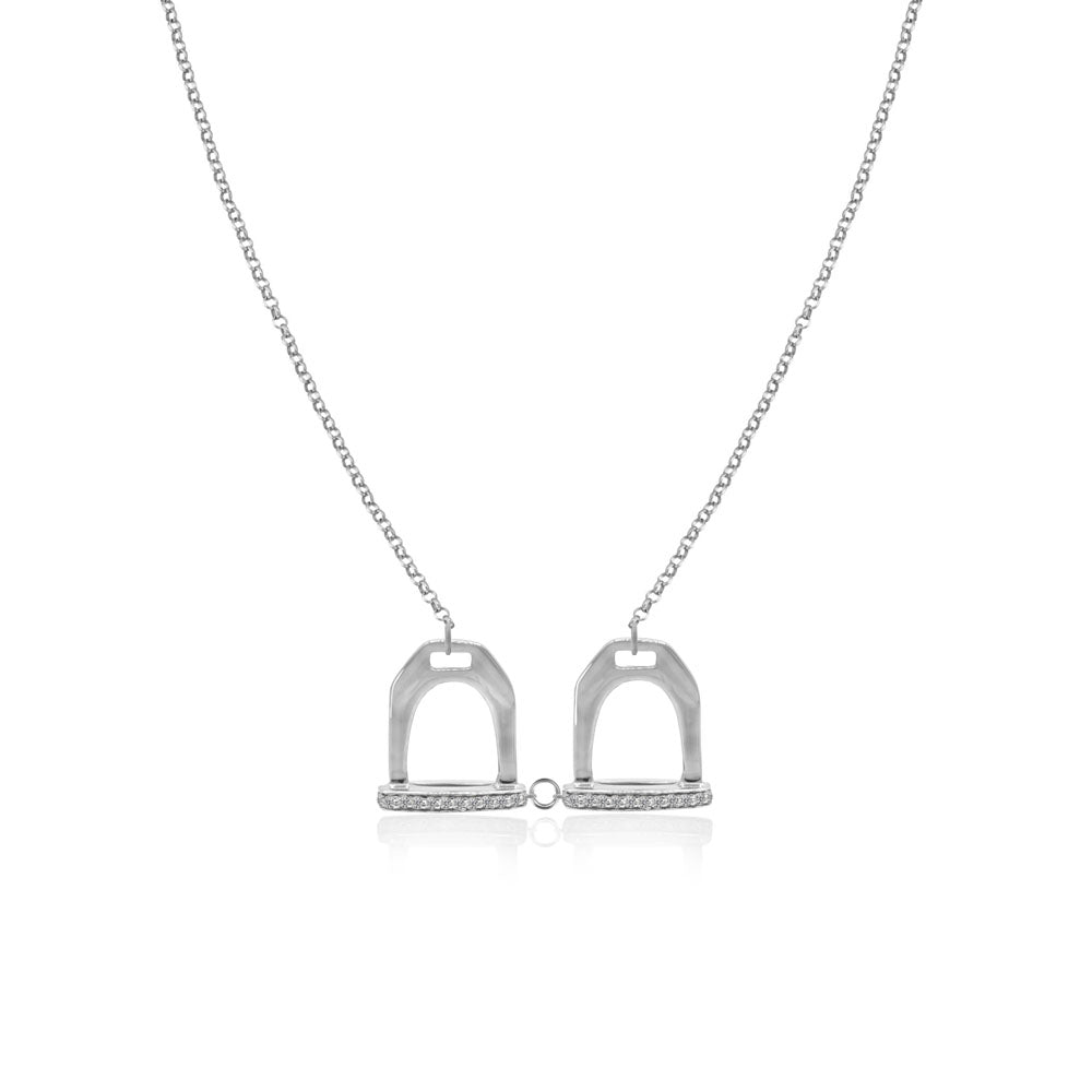Stirrup Necklace in Silver