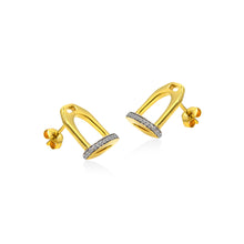 Stirrup Studs in Yellow Gold