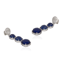 Sapphire Blue Triple Drop Earrings