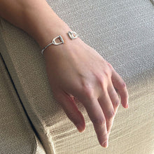 Stirrup Hinged Bracelet in Silver