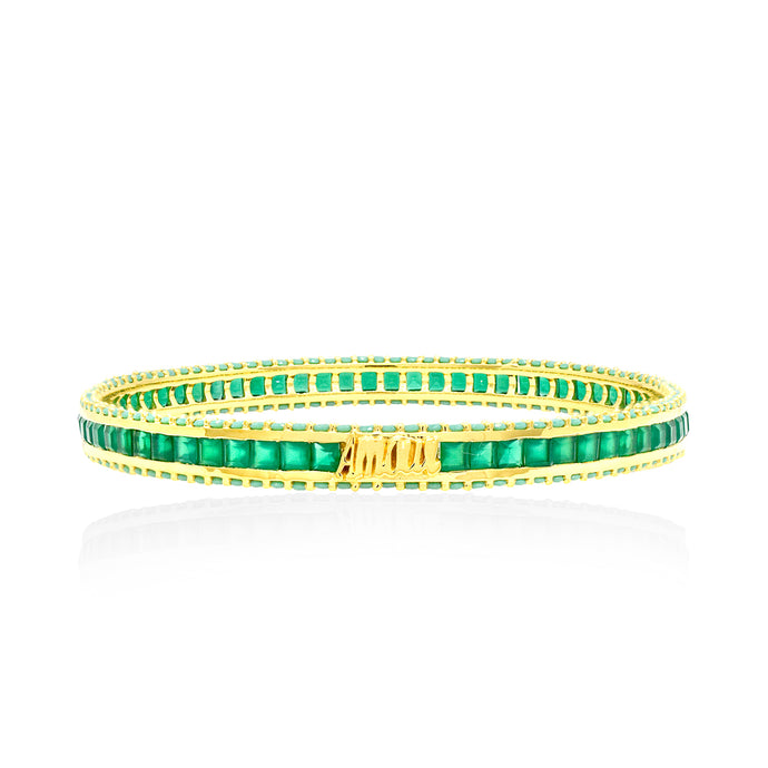 Amour Green Bangle Yellow Gold