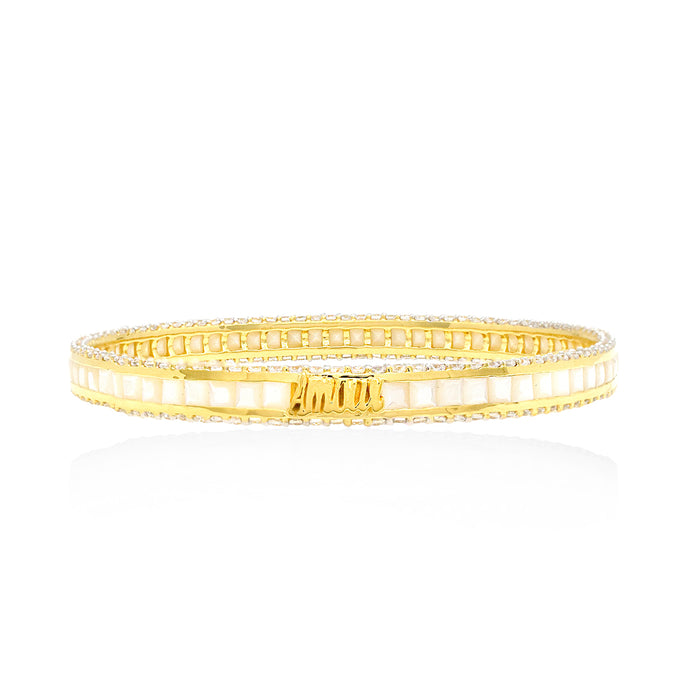 Amour Mother of Pearl Bangle Silver