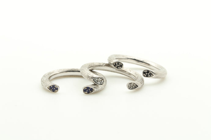 Open Rose Stem Stackable Rings
