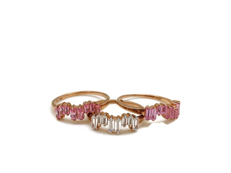Rose Gold Stackable Ice Rings