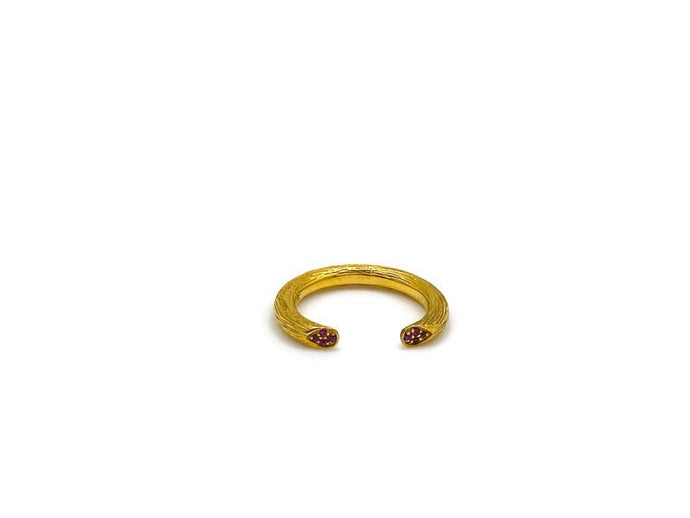 Ruby Open Rose Stem Ring