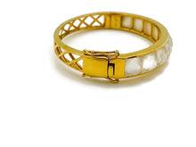 Gold Checkerboard Mother of Pearl Bracelet