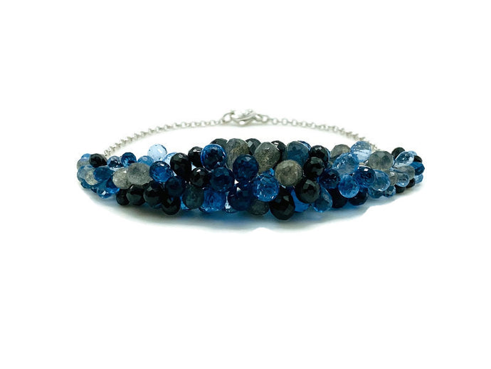 Blue, Black & Gray Rock Candy Bracelet