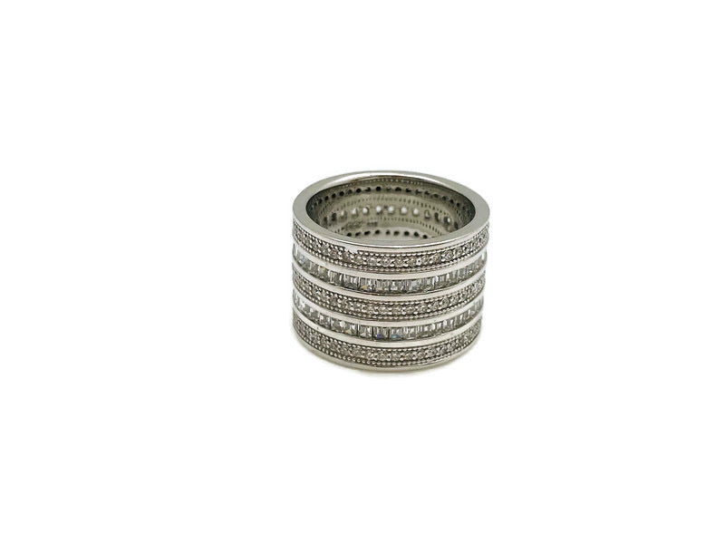 Channel Set Wide Band Ring in Silver