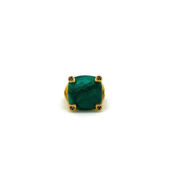 Green Rose Stem Cocktail Ring