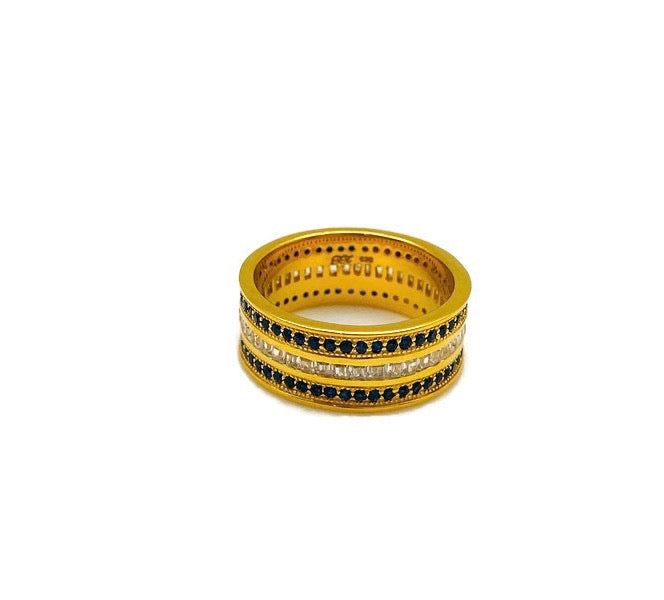 Triple Channel Set Ring in Yellow Gold