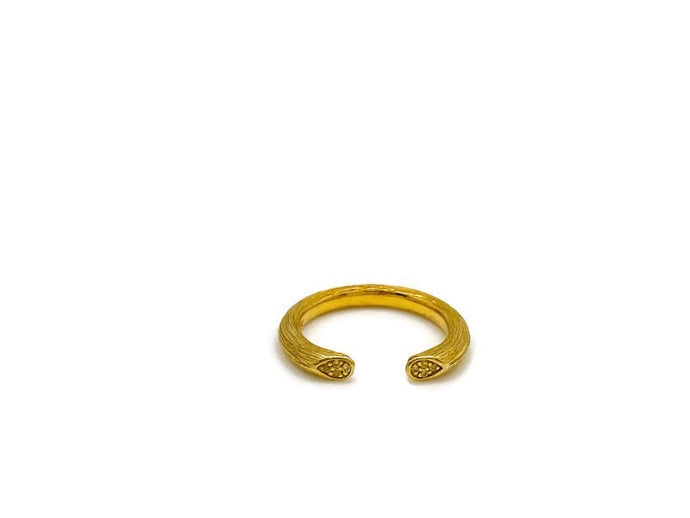 Citrine Open Rose Stem Ring