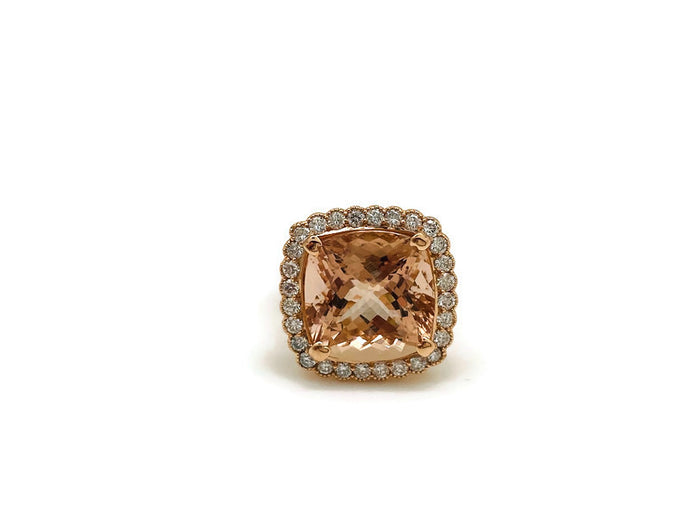Morganite Cushion Cut Ring